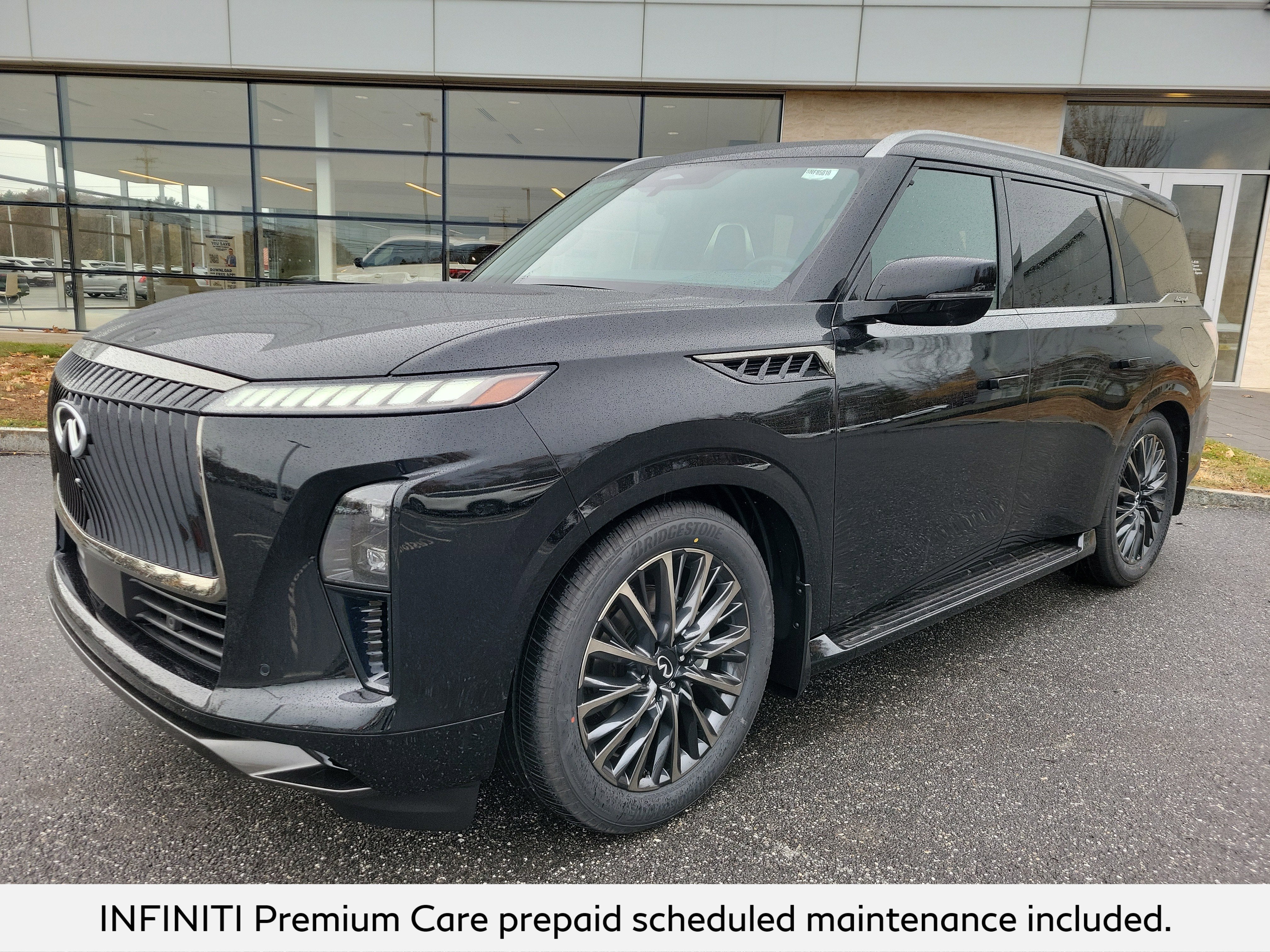 2026 INFINITI QX80 Autograph 4WD in Mineral Black — front three-quarter view
