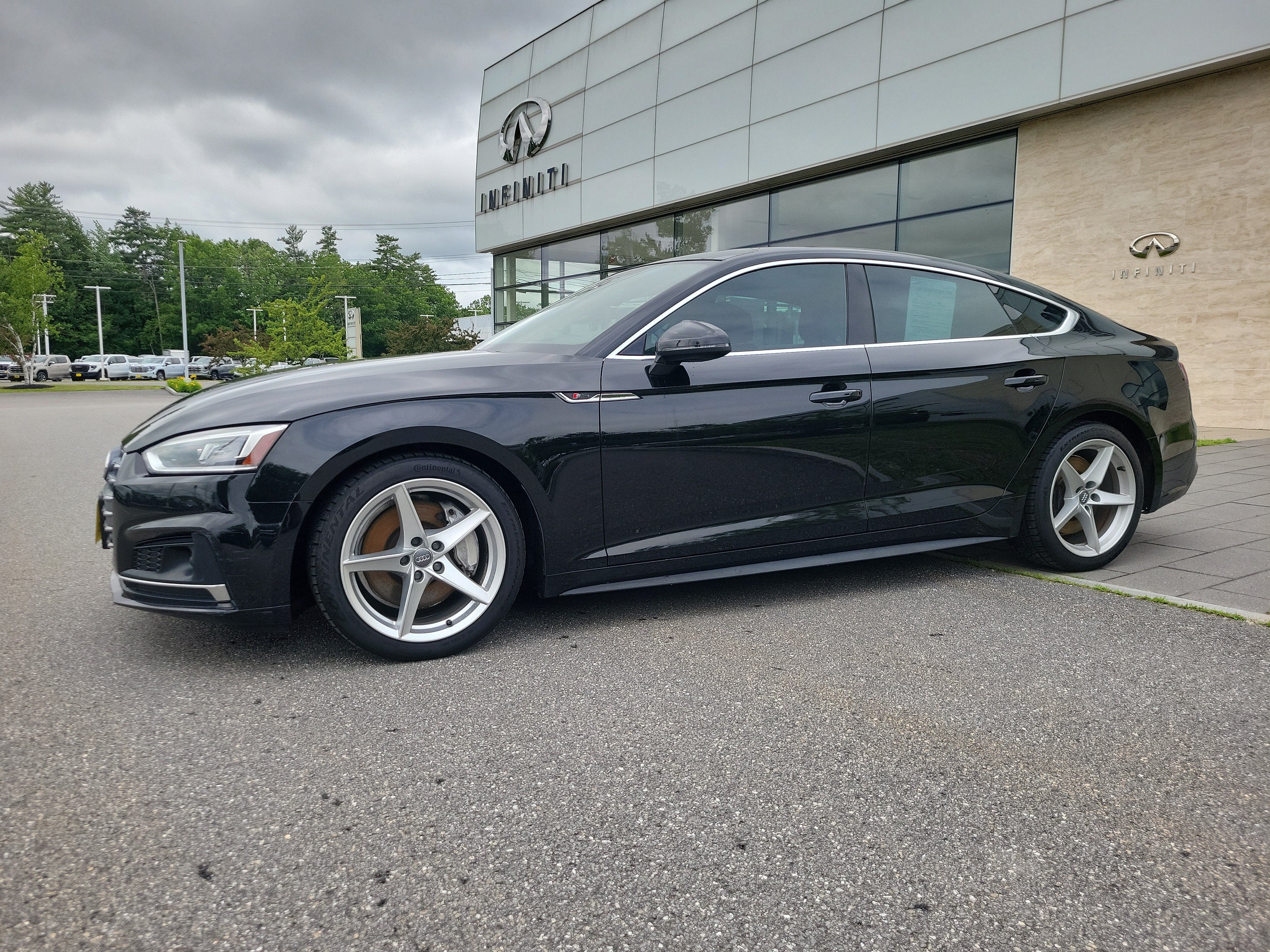 2018 Audi A5 Sportback Prestige in Black Metallic — front three-quarter view